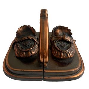 Vintage Bronze Baby Shoe Book Ends